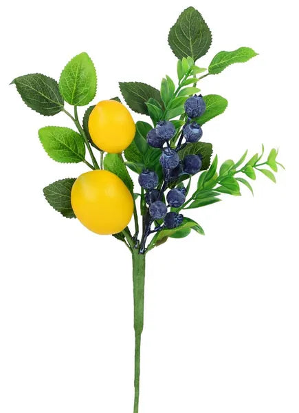 12in Mixed Greenery Lemon/Blueberry Pick