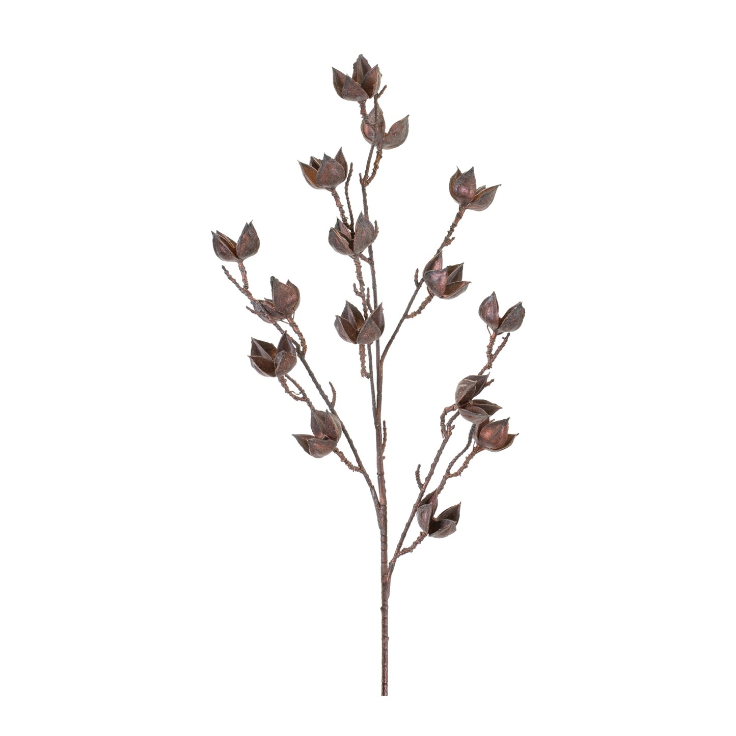 35in Copper Open Pod Spray - Premium Florals for Wreaths, Arrangements and Home Decor CRI