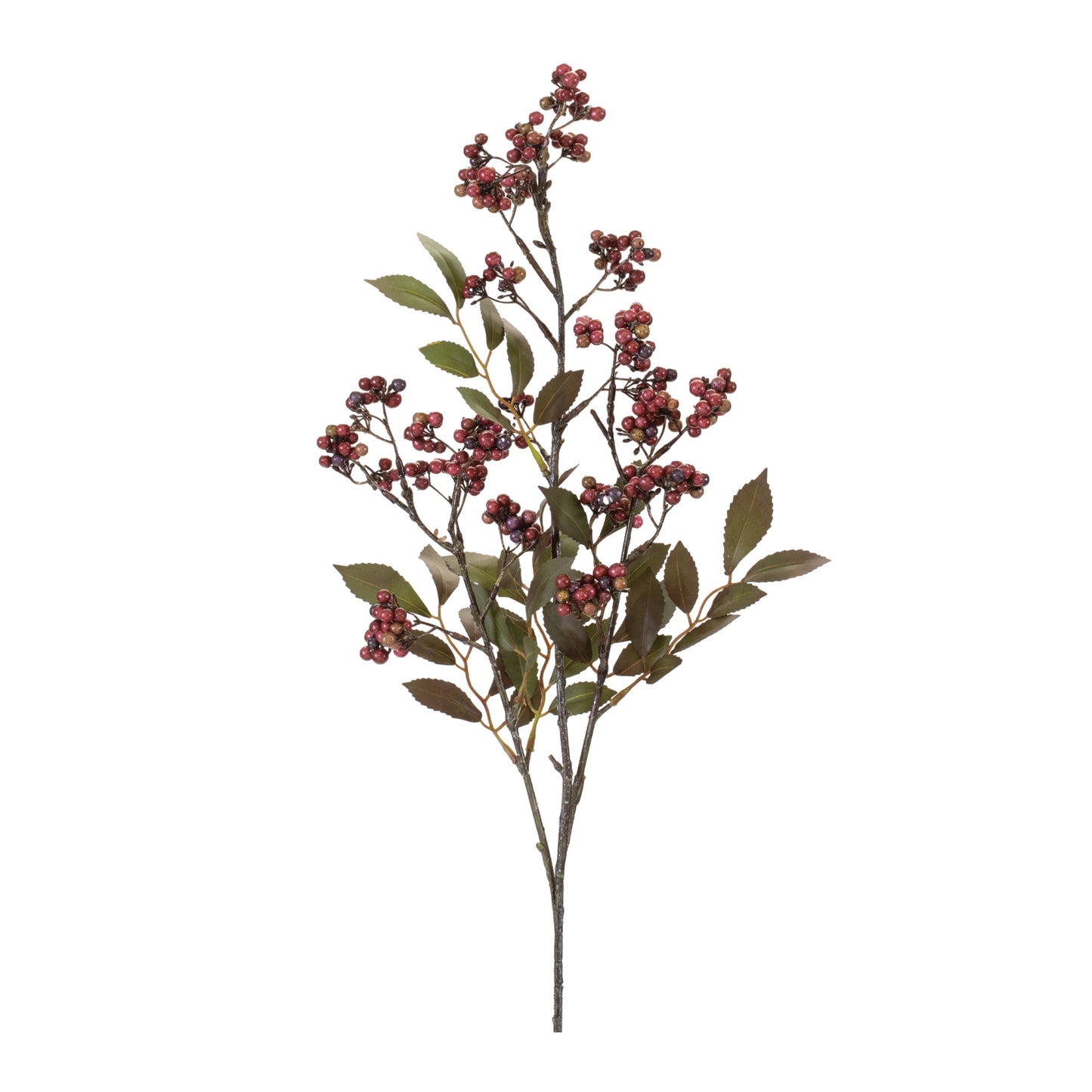 34in TwoTone Burgundy Berry Spray - Premium Florals for Wreaths, Arrangements and Home Decor Melrose