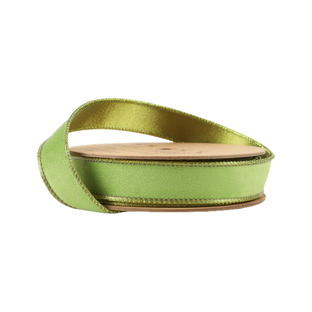 1inx10yd REVERSIBLE Velvet LIME/SHIMLIME