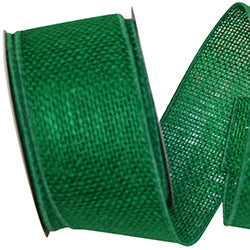 Emerald Green Burlap Wired Ribbon – 2.5" x 10 Yards | Rustic Wired Ribbon for Christmas Wreaths, Bows & Floral Designs