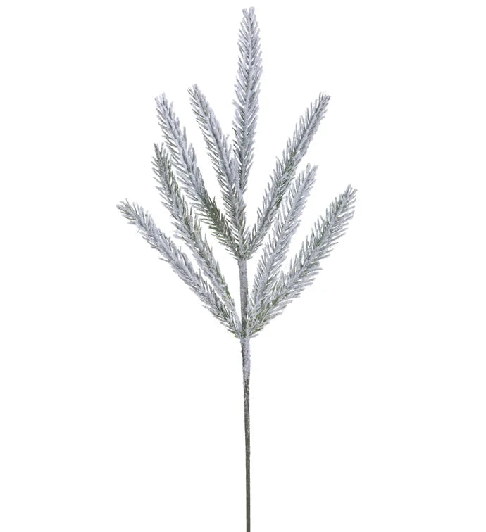 22in Snowed Noble Fir Spray - Premium Greenery for Wreaths, Arrangements and Home Decor Napco