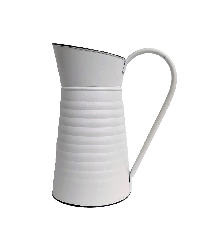 10in White Pitcher Container