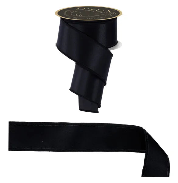 2.5inx10yd Black Satin Fused
