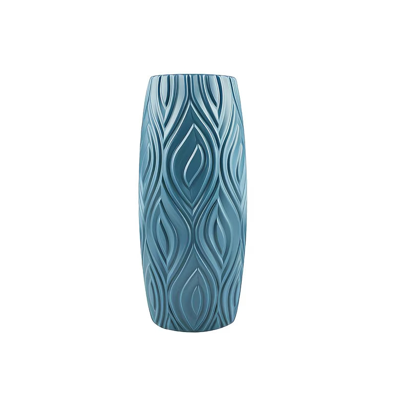 9inx4in Nordic Blue Plastic Vase Container