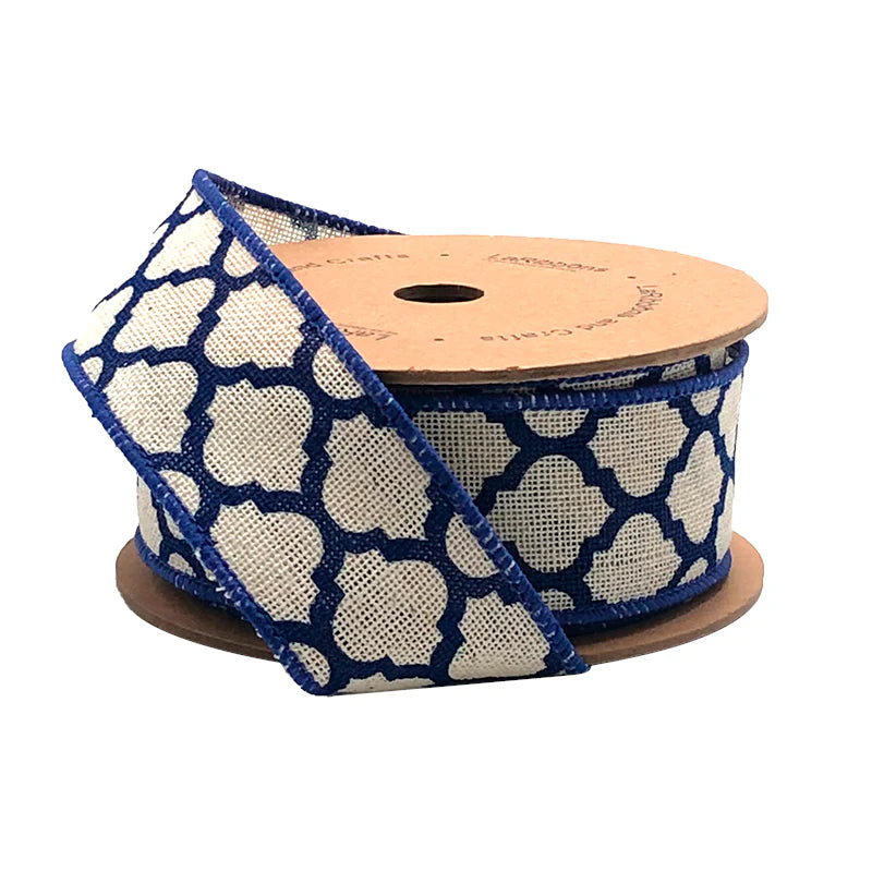 1.5inx10yd Lattice BLUE/NATURAL