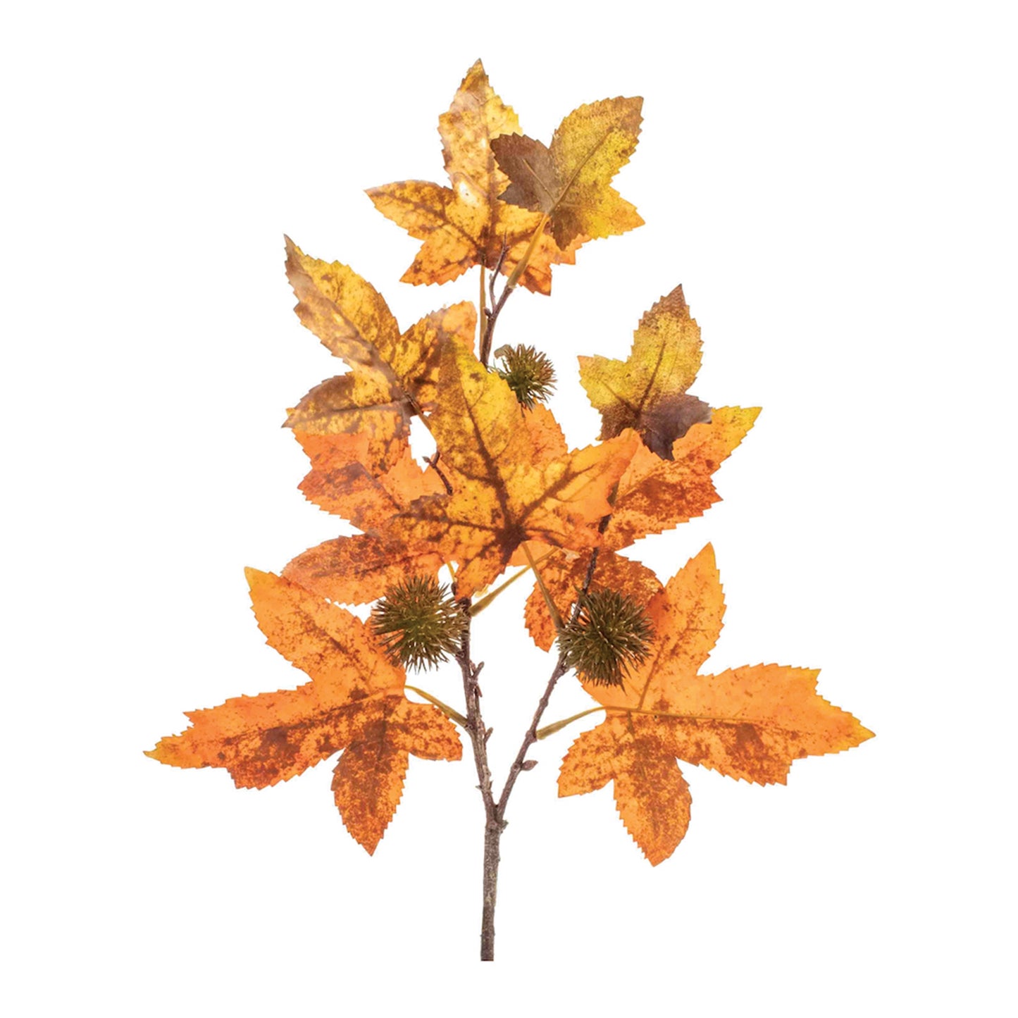 12in Mixed Fall Leaf Pick with prickly pods