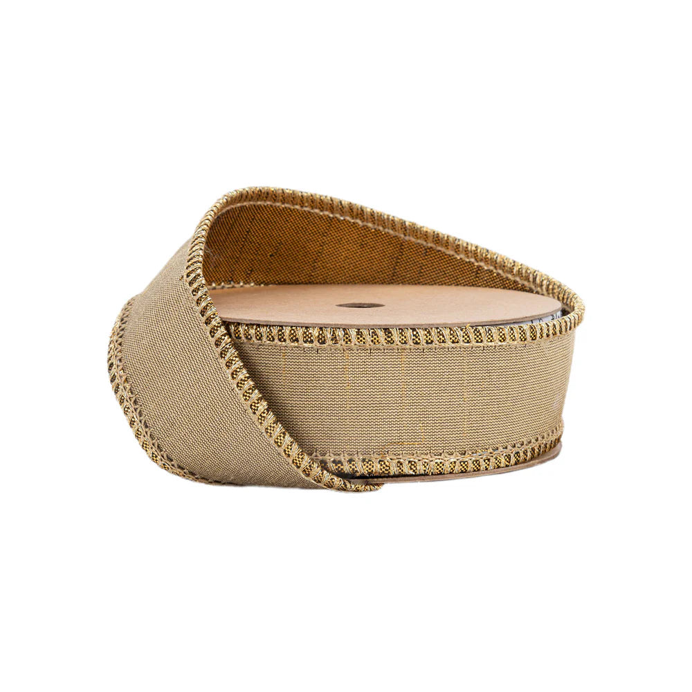 1inx10yd Dupioni FUSED Gold/Gold