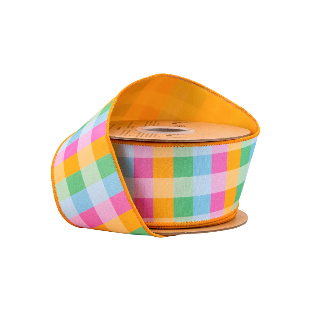2.5in Multi-Check Dupioni w/Yellow Back