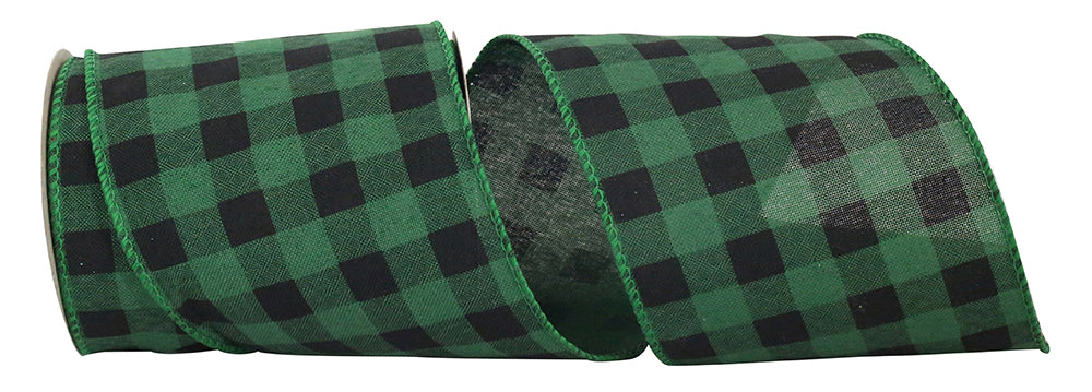 4inx10yd Buffalo Check Plaid GREEN/BLACK