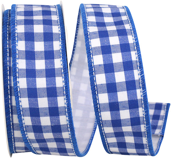 1.5inx10yd Blue Cobalt Gingham ribbon