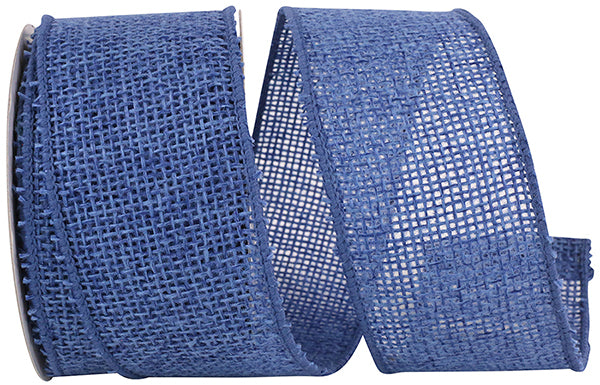 2.5inx10yd Rustic Blue Burlap Ribbon
