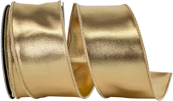 2.5inx10yd Gold Mirror Fantasy Reversible Ribbon