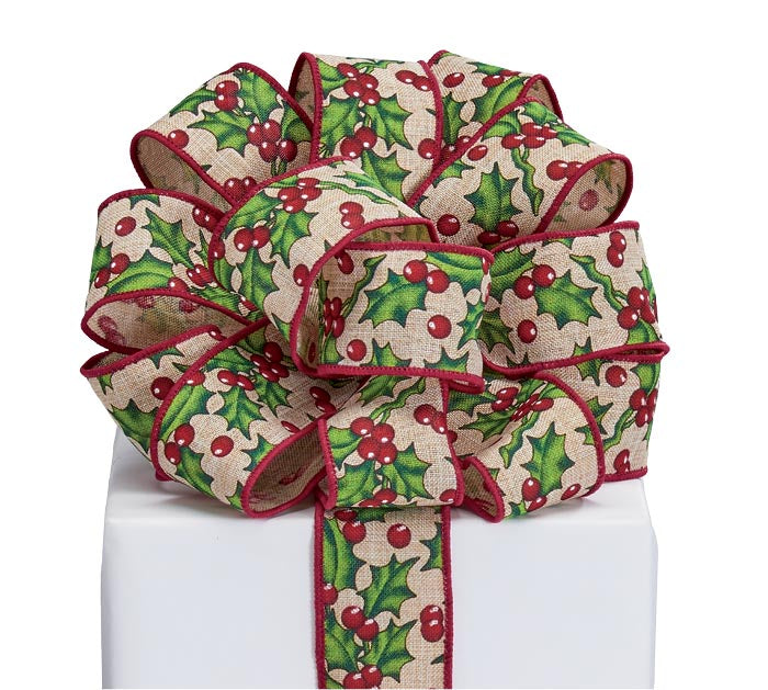 20YARD x 1.5in Holly w/RED Berries Burton & Burton