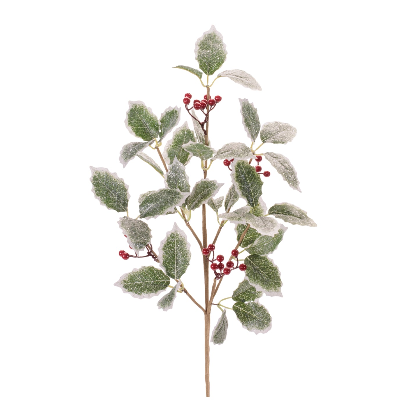28in Green / Cream Holly w/Berries - Premium Greenery for Wreaths, Arrangements and Home Decor LFI
