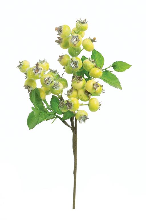 14in Yellow Rosehip Berry Cluster