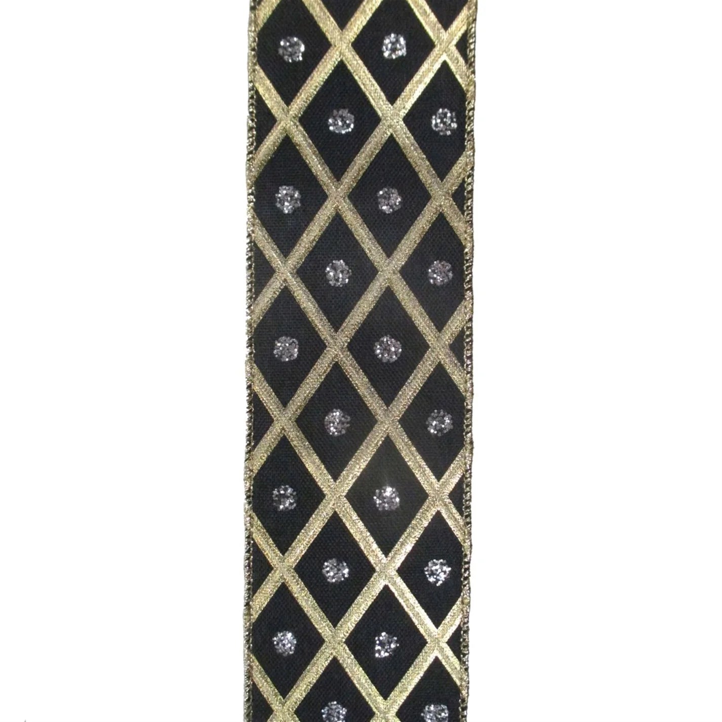 2.5x10 Diamond Print BLK/GOLD w/Silver Dot