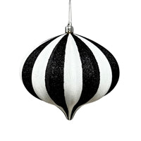 6in Stripe Onion Ornament BLK/WHT