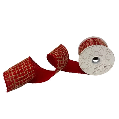 4inx10yd Open Weave Jute on RED