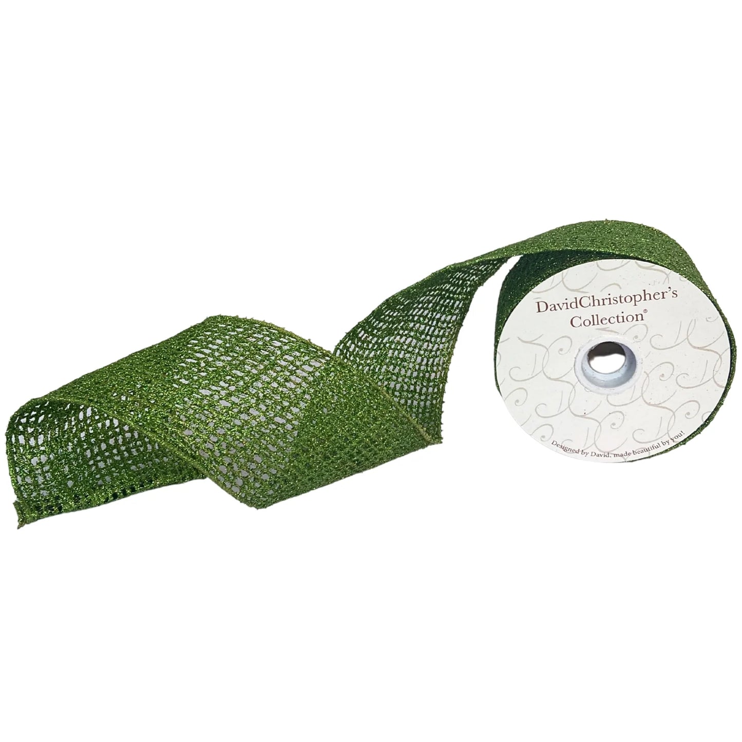 4inx10yd LIME GREEN Glitter Painted Jute Ribbon