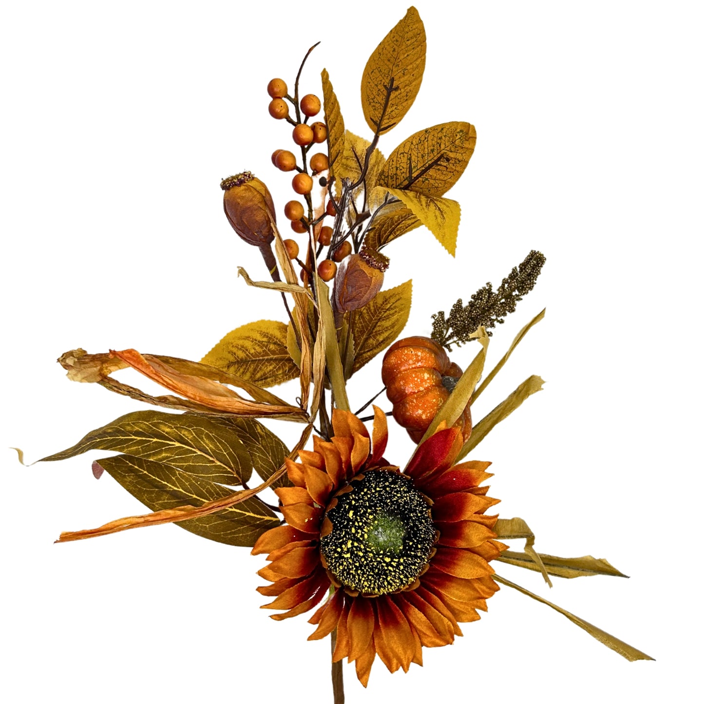 23in Pumpkin Sunflower Leaf Berry David Christopher