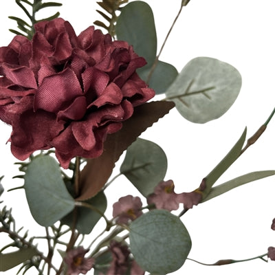 20in Burgundy Flowers & Pine - Premium Florals for Wreaths, Arrangements and Home Decor Impressive