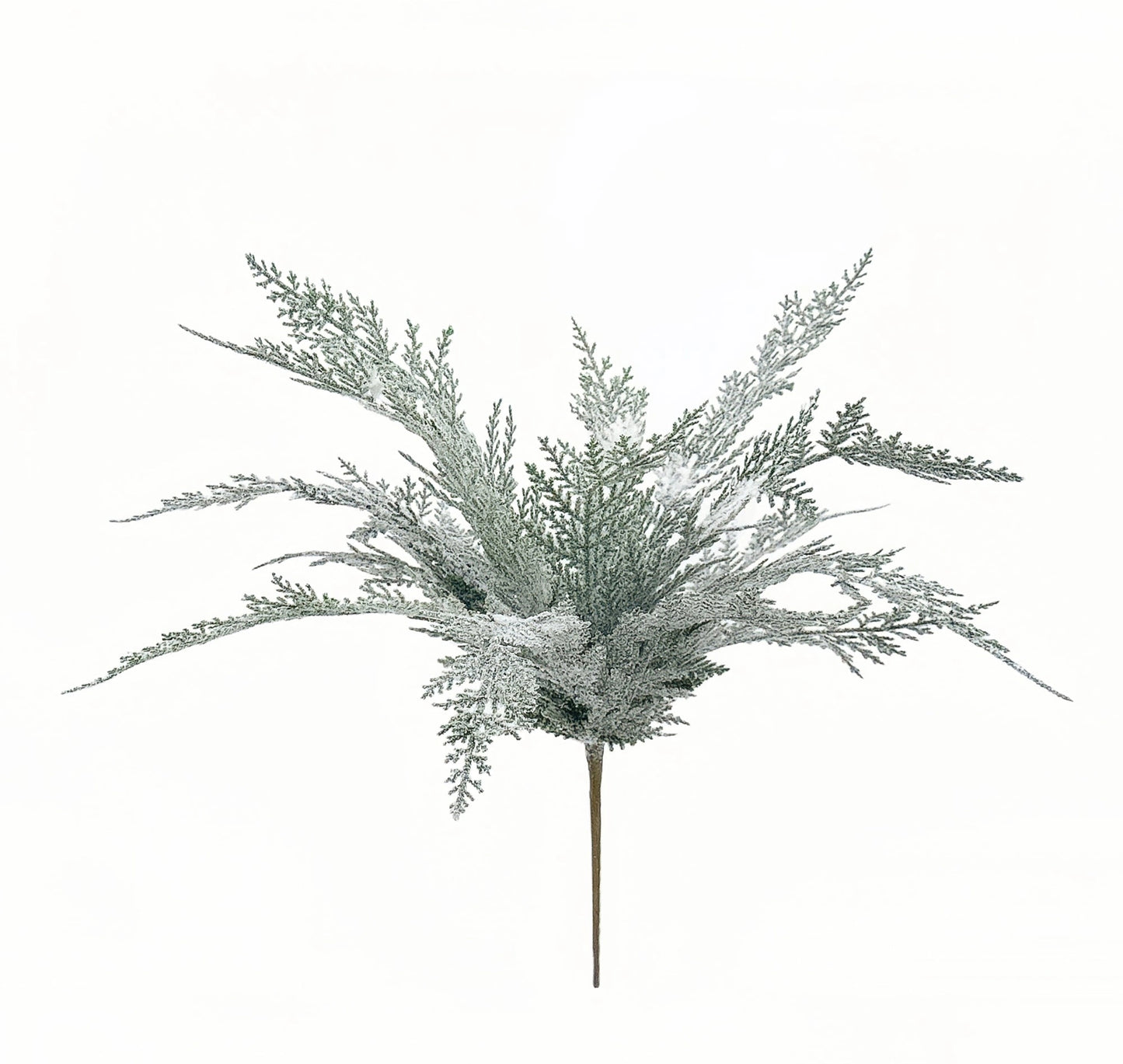 19in Flocked Cedar Bush - Premium Greenery for Wreaths, Arrangements and Home Decor Essentials