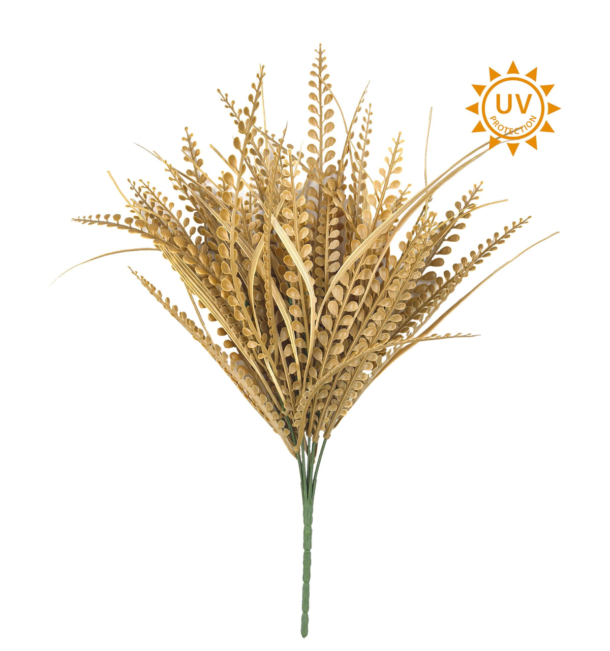 15in UV Beige Bead & Blade Grass x7 - Premium Artificial Greenery for Wreaths, Arrangement & Home Decor Essentials