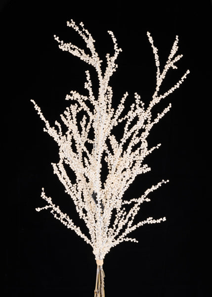 35in IRIDESCENT WHITE Berry Twig Bld