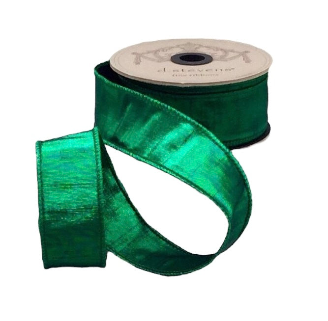 1.5inx10yd Metallic Dupion EMERALD