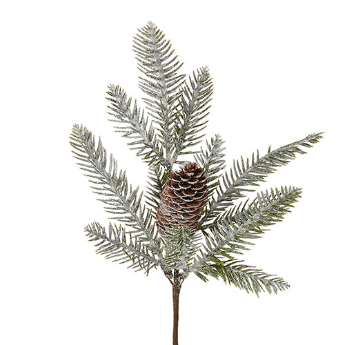 12in Snowy Pine w/Pinecone Pick RAZ