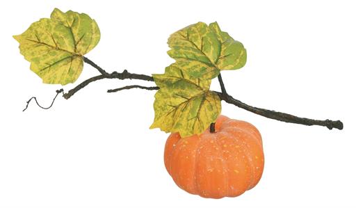 14in ORANGE Pumpkin on Vine Select Artificial