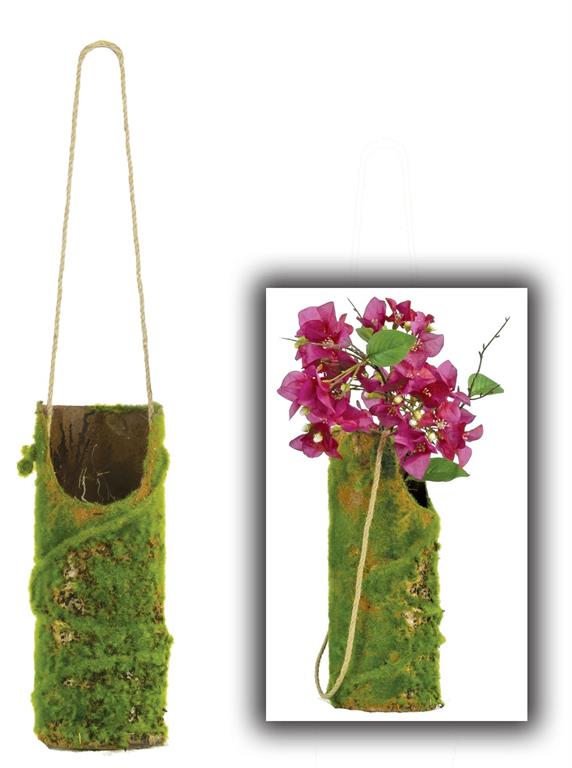 13in Mossed Bamboo Planter