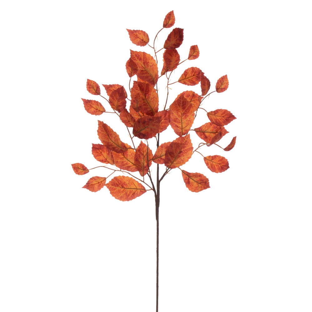 32in Rust Orange Beech Leaf Spray