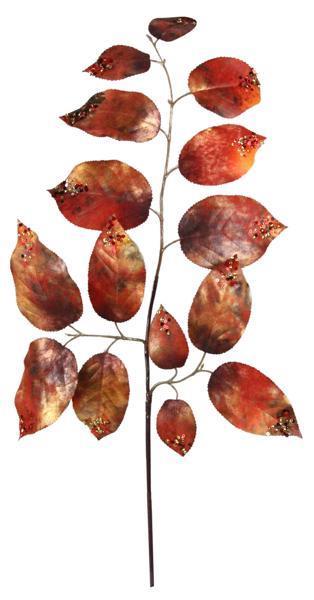30in Glitter Salal Leaf Spray BURG/GOLD A&B