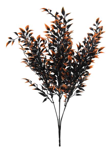 17in Halloween Leaf Bush x7 BL/OR