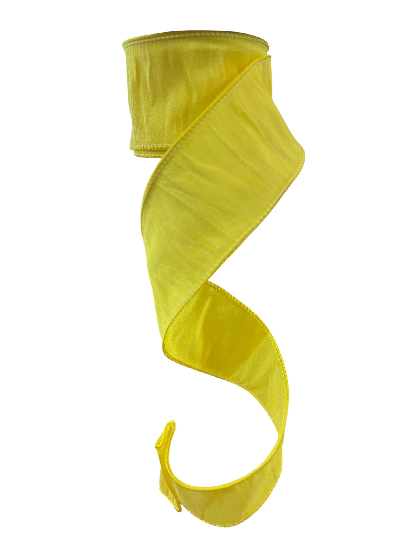2.5inx10yd Faux Dupioni YELLOW