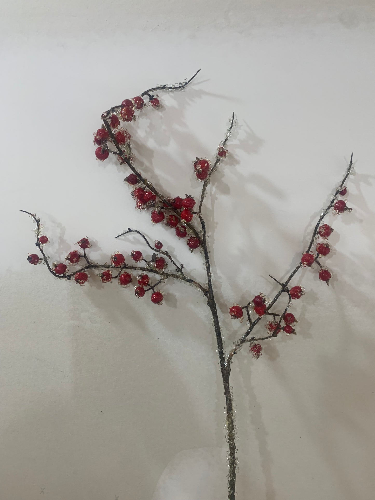 28in ICED Red Berry Spray