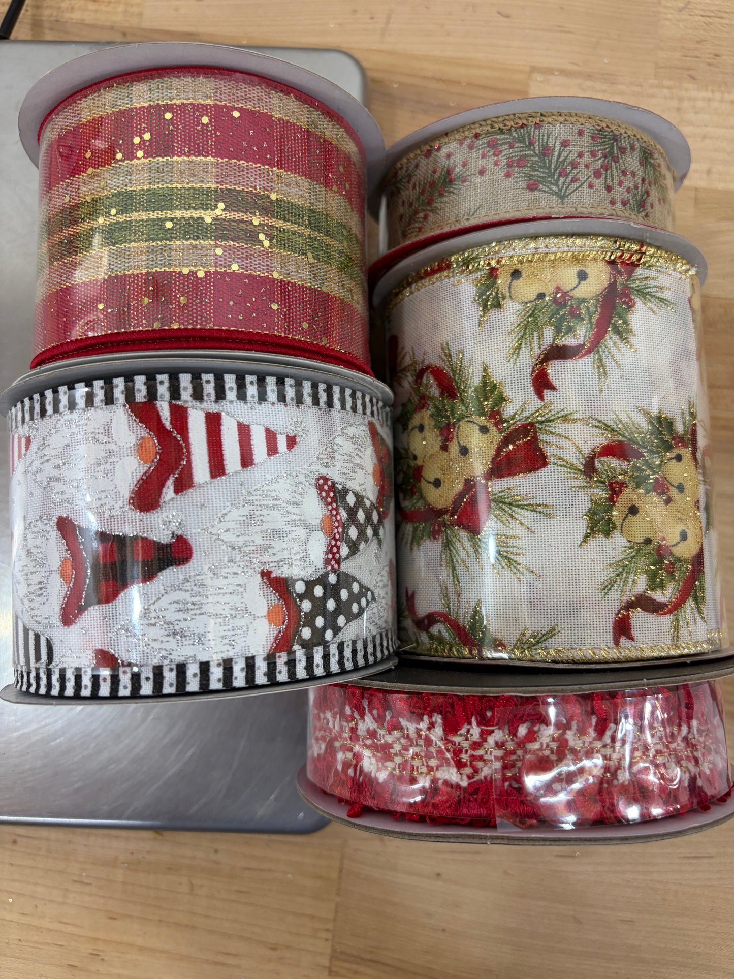 5pc Christmas Ribbon bundle (1 Farrisilk)