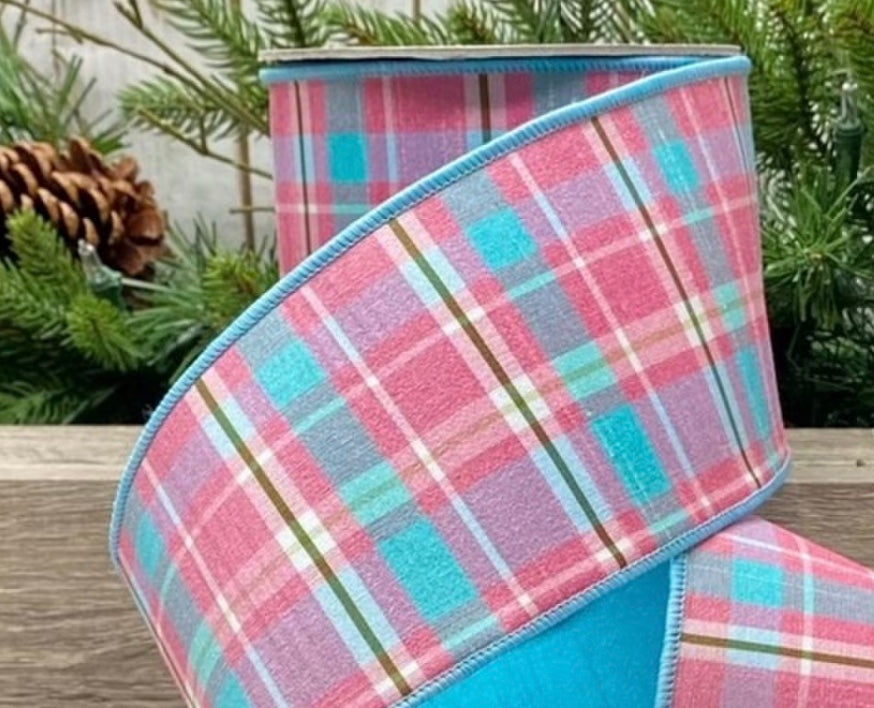4inx10yd Fused Dupion SRRING Plaid