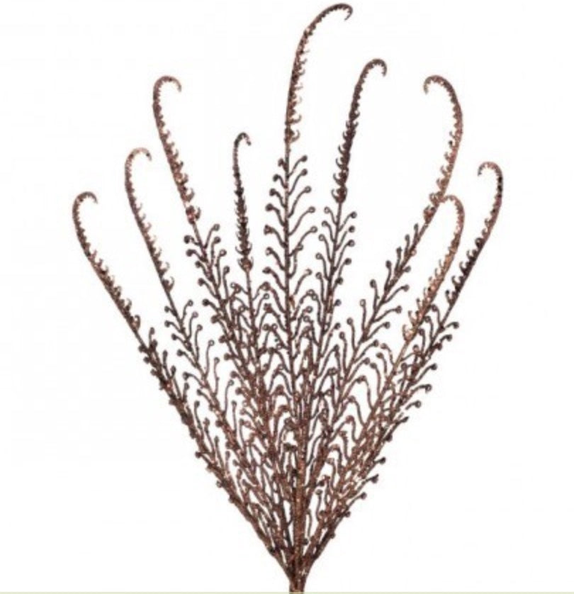 21in Glitter/Sequin Dragon Fern BRONZE