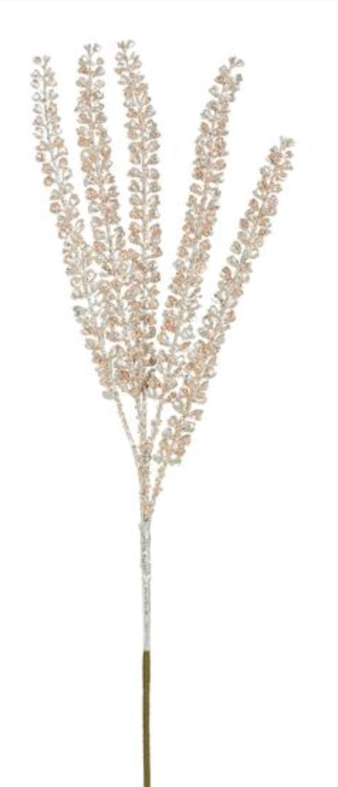 29in Beaded Leaf Spray CHAMPAGNE Brian Lane Designs