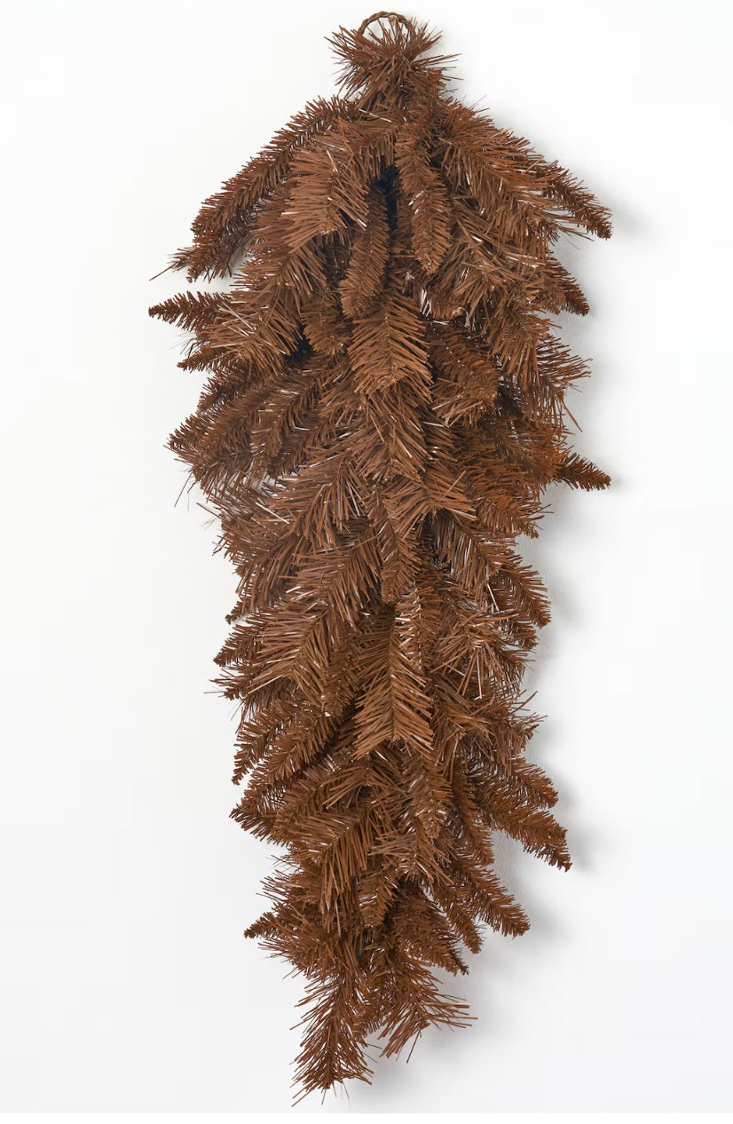 30in Mixed Pine BROWN Teardrop Swag 0518