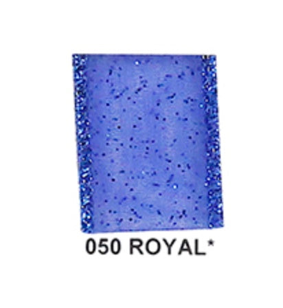 50YARD 7/8in Sheer Glitz Ribbon BLUE