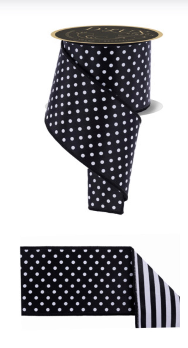 4inx10yd Polka Dot/Stripe FUSED BL/WH Craig Bachman