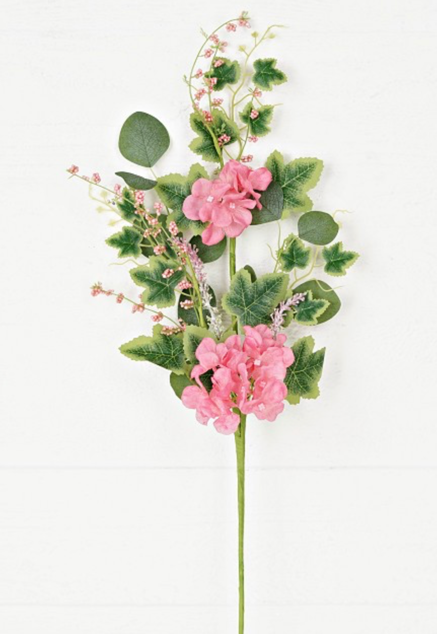 25in Pink Hydrangea Spray