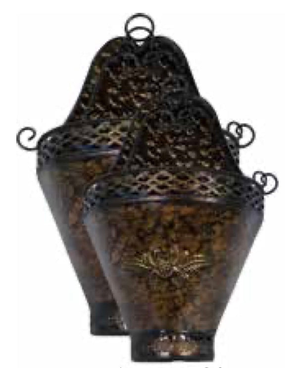 17x10in Metal Wall Container BROWN L