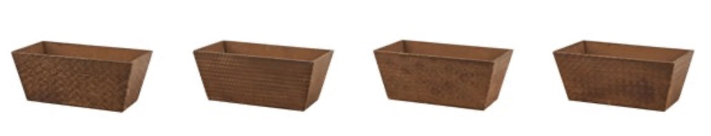 10.5in Rectangle Wood Container DK BROWN