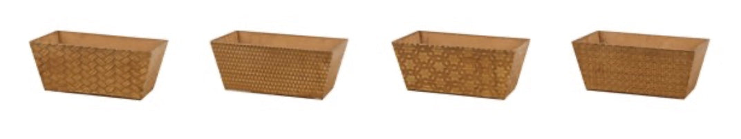 10.5in Rectangle Wood Container MED BROWN