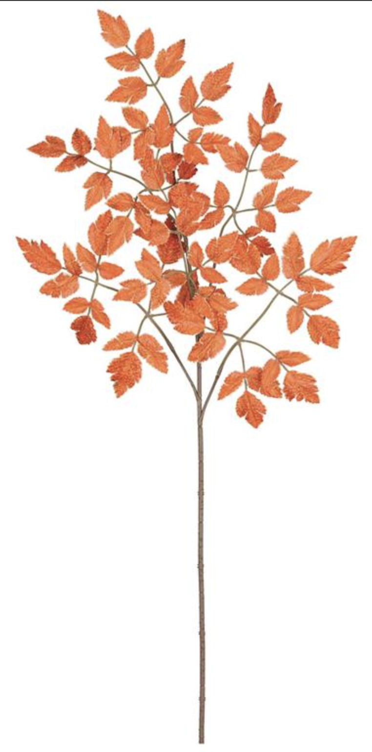 37in Burgundy Orange Leaf Spray - Premium Artificial Greenery for Wreaths, Arrangement & Home Decor Select Artificial